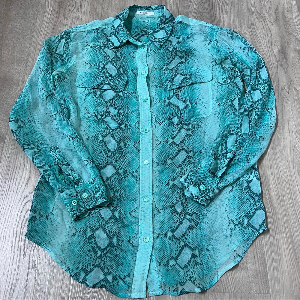 Equipment sheer silk button up blouse EUC